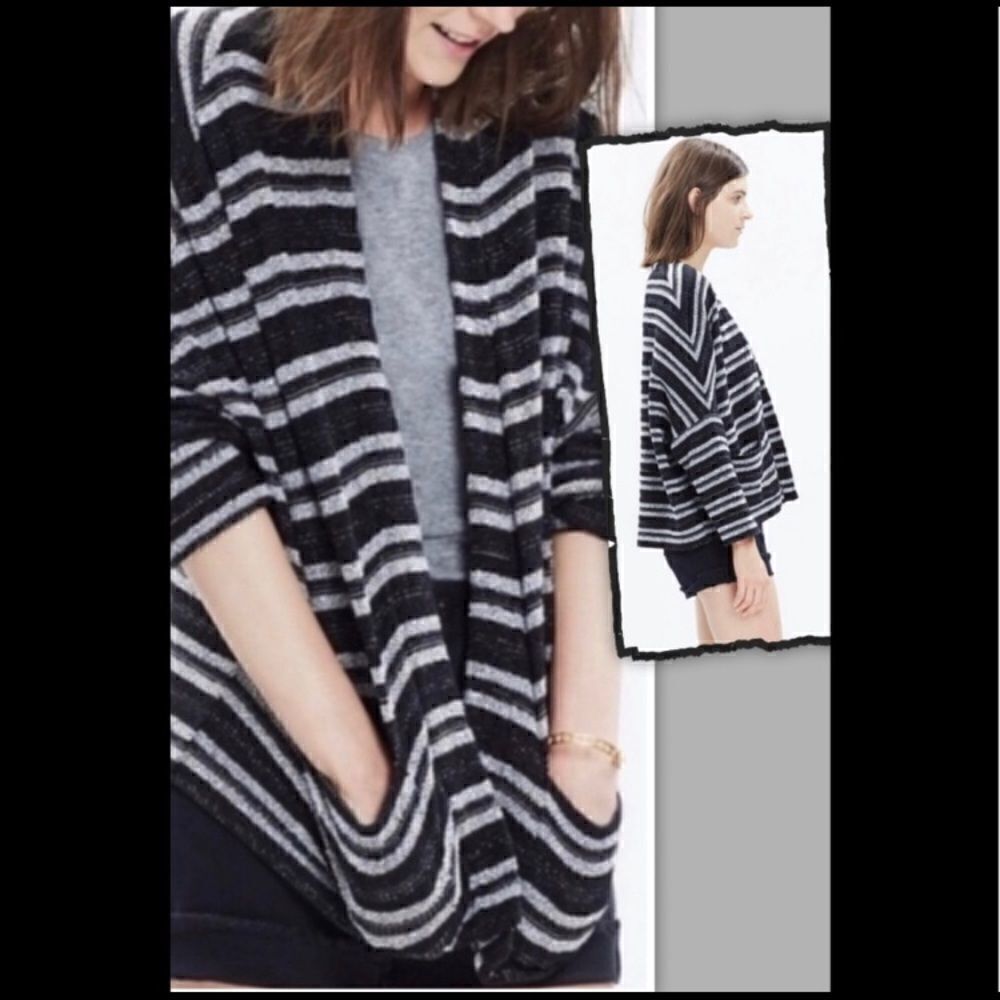 Madewell upbeat pocket stripe cardigan sweater S